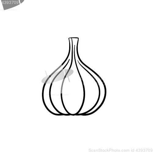 Image of Garlic head hand drawn sketch icon.