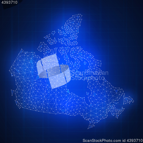 Image of Polygon Canada map on blockchain hud banner.
