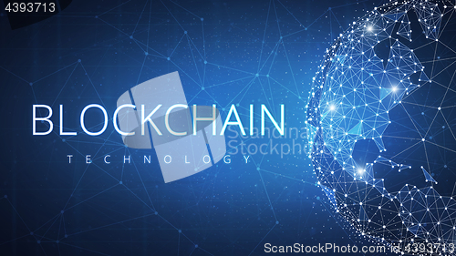 Image of Blockchain technology futuristic hud banner.