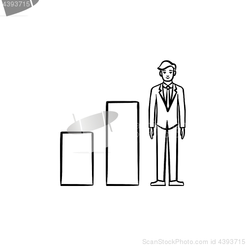 Image of Business growth hand drawn sketch icon.