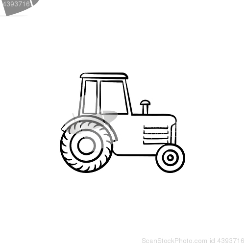 Image of Tractor hand drawn sketch icon.