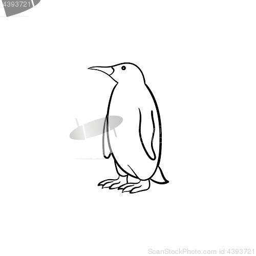 Image of Penguin hand drawn sketch icon.