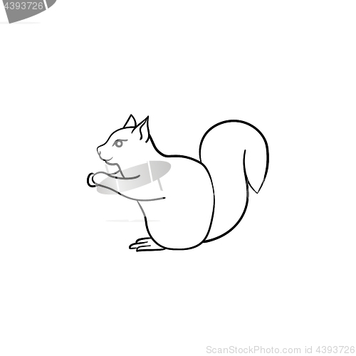 Image of Squirrel hand drawn sketch icon.