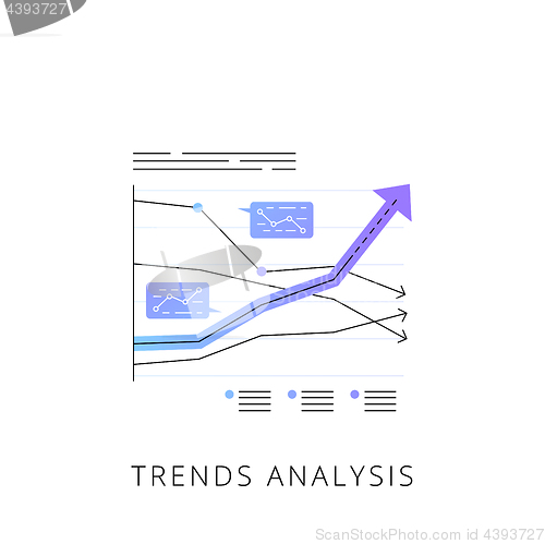 Image of Neon trends analysis vector line icon.