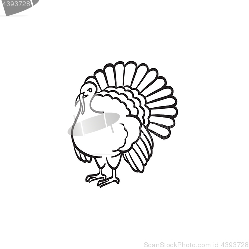 Image of Turkey hand drawn sketch icon.