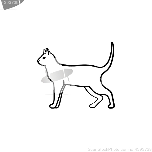 Image of Cat hand drawn sketch icon.