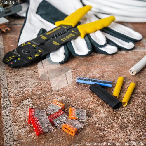 Image of Tools for electrical installation, close-up