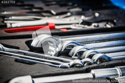 Image of Toolbox in the workshop, close-up