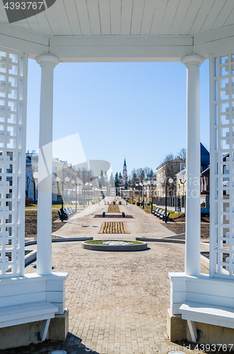 Image of View of the alley from the gazebo, Sillamae, Estonia