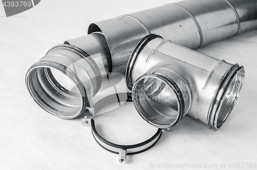 Image of Ventilation system items on white background