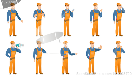 Image of Vector set of builder characters.