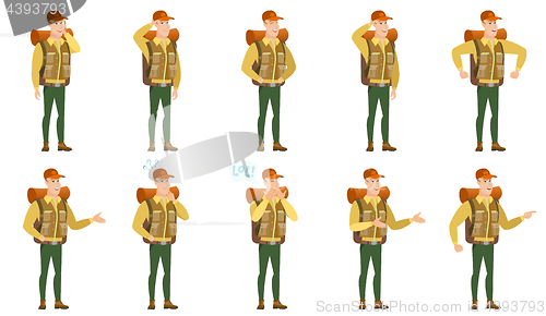 Image of Vector set of traveler characters.