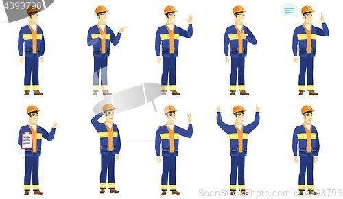 Image of Vector set of builder characters.