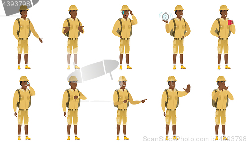 Image of Vector set of traveler characters.