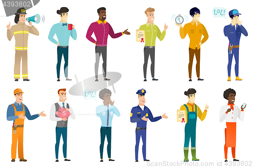 Image of Vector set of professions characters.