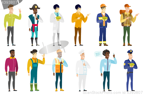 Image of Vector set of professions characters.