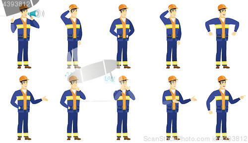 Image of Vector set of builder characters.