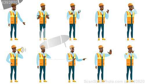 Image of Vector set of builder characters.