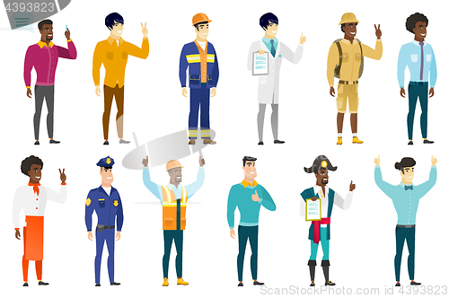 Image of Vector set of professions characters.