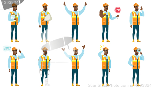 Image of Vector set of builder characters.