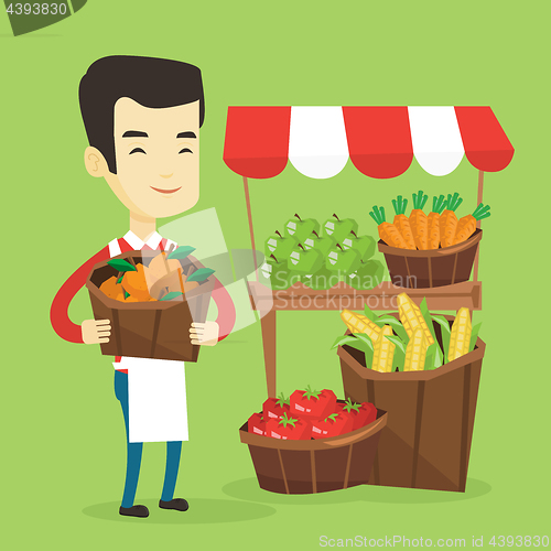 Image of Greengrocer with fruits and vegetables.