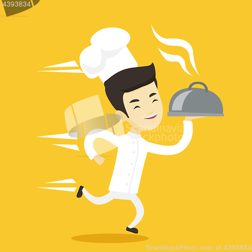 Image of Running chef cook vector illustration.