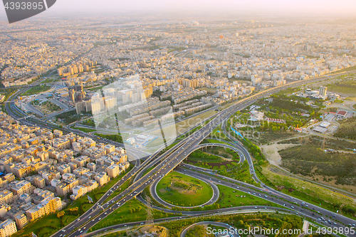 Image of Iran highway, aerial view. Tehran