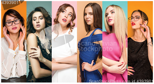 Image of Fashion collage of images of beautiful young women. Sensual girls