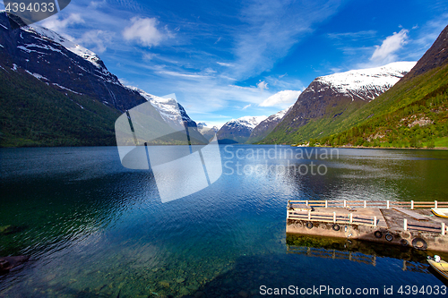 Image of lovatnet lake Beautiful Nature Norway.