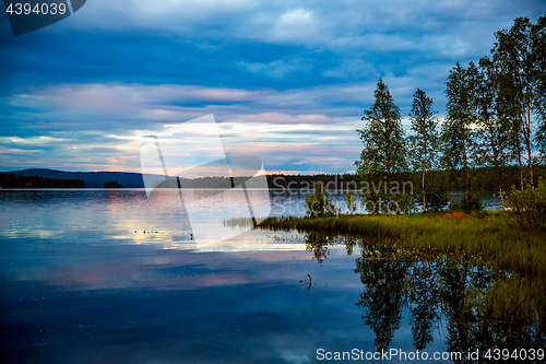 Image of Sunset Beautiful Nature Norway.