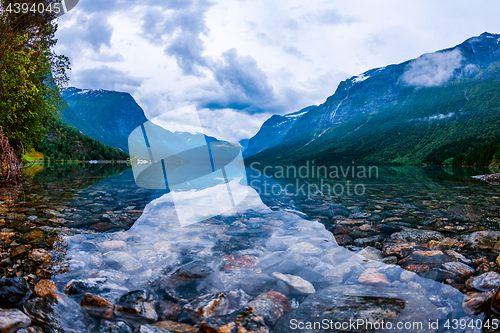 Image of lovatnet lake Beautiful Nature Norway.