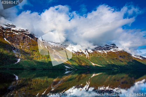 Image of lovatnet lake Beautiful Nature Norway.