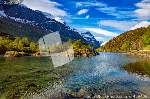 Image of lovatnet lake Beautiful Nature Norway.