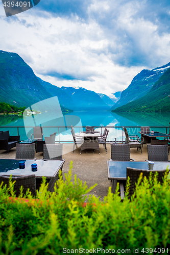 Image of Cafe on the nature background