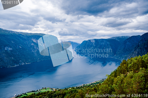 Image of Beautiful Nature Norway Stegastein Lookout.