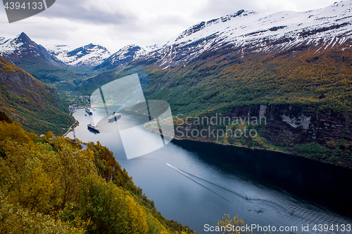 Image of Geiranger fjord, Norway.