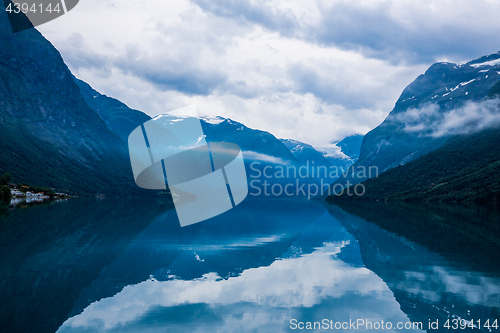 Image of lovatnet lake Beautiful Nature Norway.