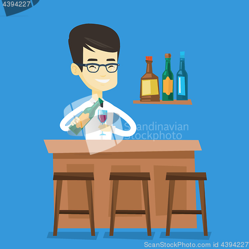 Image of Bartender standing at the bar counter.