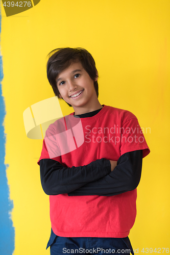 Image of Portrait of a happy young boy