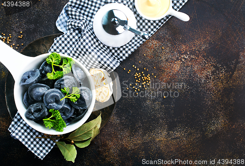 Image of black dumplings