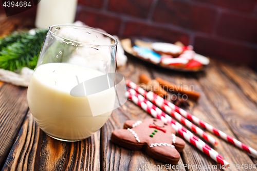 Image of ginger bread with milk