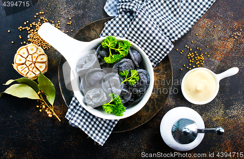 Image of black dumplings