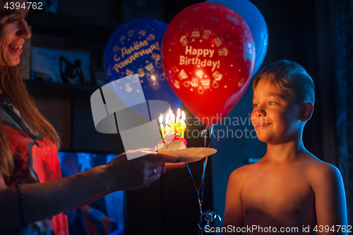 Image of mother congratulates her son