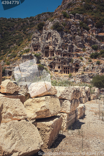 Image of Ancient lycian Myra rock tomb