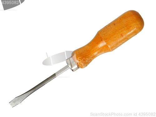 Image of Wooden screwdriver on white