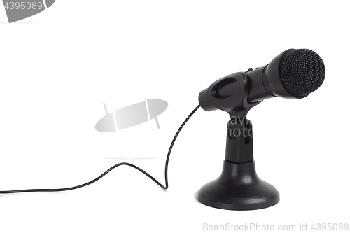 Image of Black microphone on white