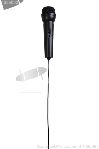 Image of Black microphone on white