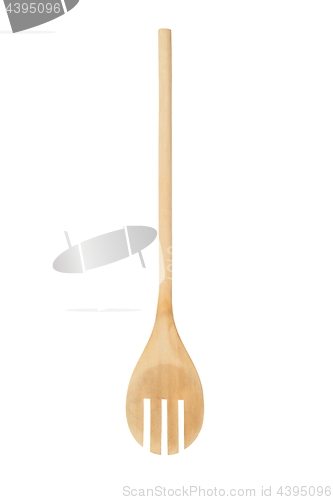 Image of Wooden fork on white