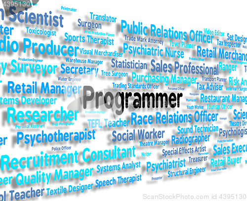 Image of Programmer Job Shows Programmers Hiring And Text