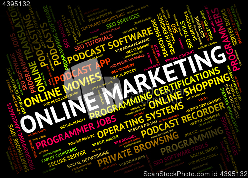 Image of Online Marketing Shows World Wide Web And Promotion